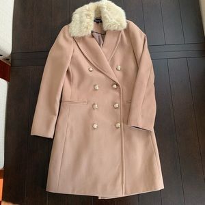 Topshop Nina Faux Fur Collar Coat